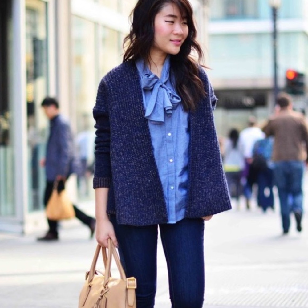 New Gap Blue Wool Cardigan Sweater - Picture 1 of 2